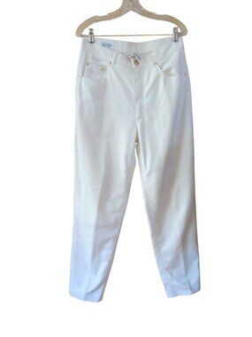 Vintage Escada Sport White High Rise Cotton Trousers Size 42/12 US